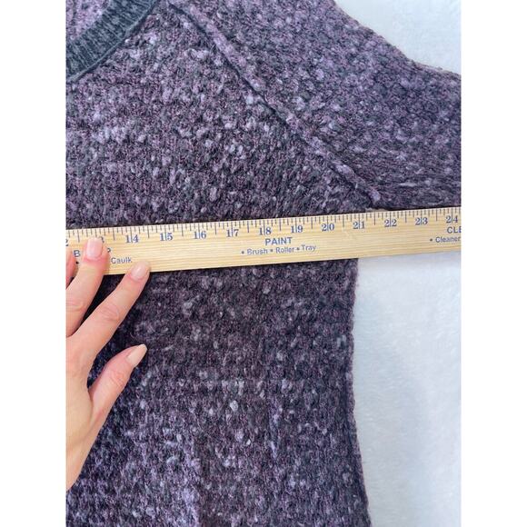 Free People Sweater Womens S Purple Gray Wool Blend Honeycomb Textured Knit - Picture 6 of 11